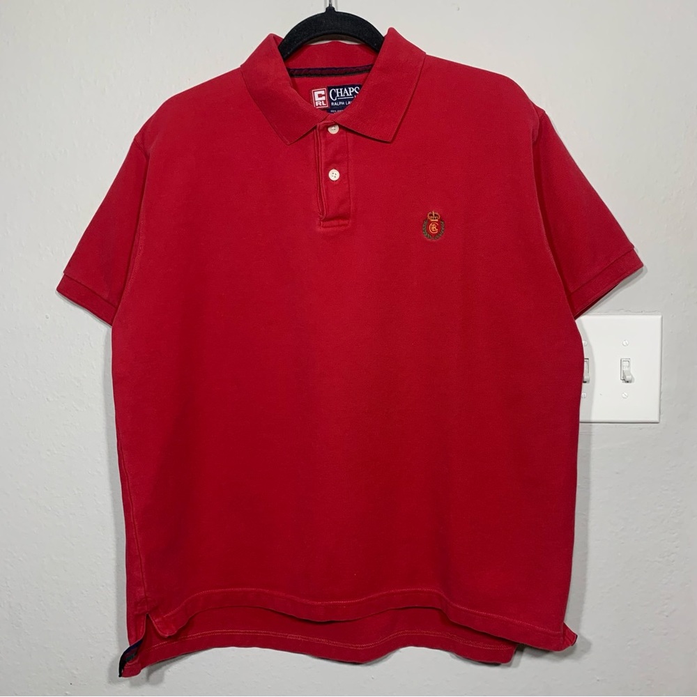 Chaps Ralph Lauren Red Crest Polo Shirt‎ Sz S Casual Golf